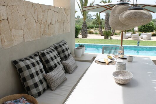 H.O.C.K. Jordi Outdoor Kissen 50x50cm mit Biese col. 130 beige taupe
