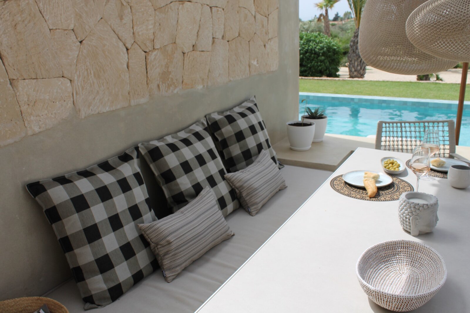 H.O.C.K. Jordi Outdoor Kissen 50x30cm col. 130 beige taupe