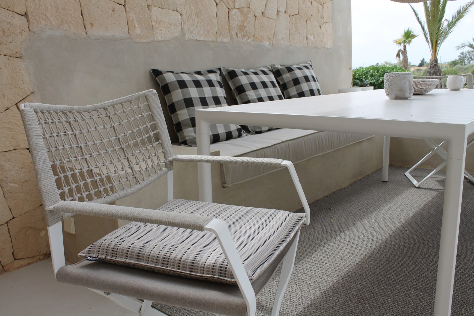 H.O.C.K. Jordi Outdoor Kissen BLISS 45x45x6cm mit Biese col. 130 beige taupe