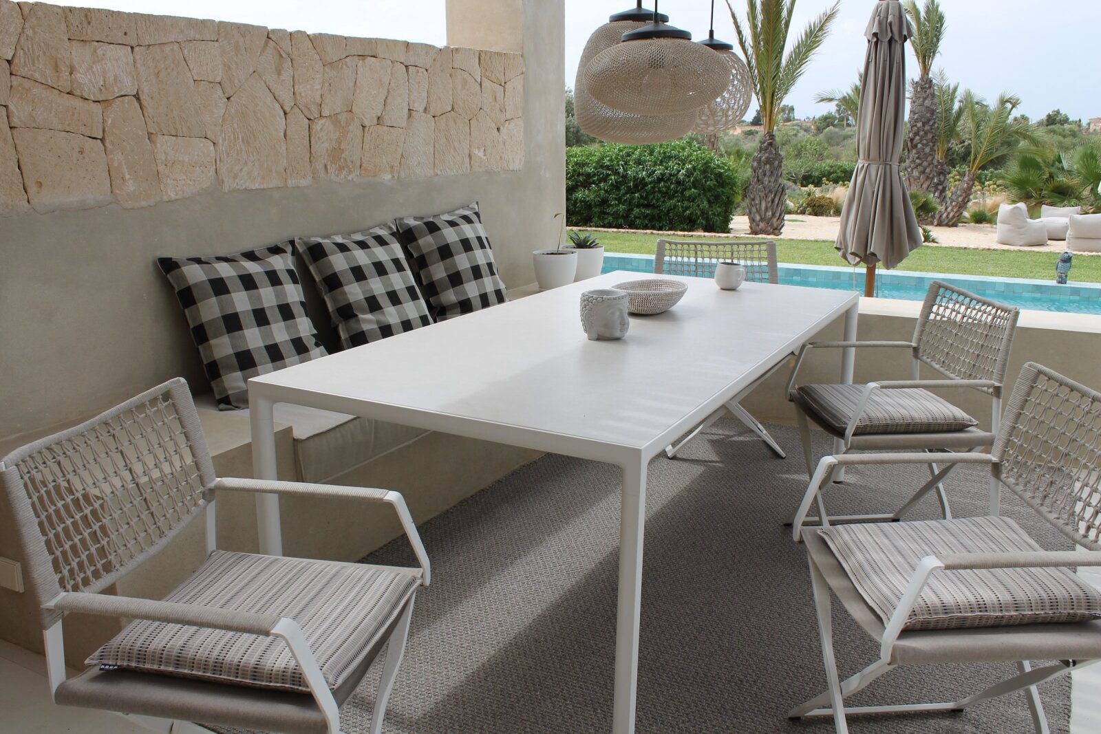 H.O.C.K. Jordi Outdoor Kissen BLISS 45x45x6cm mit Biese col. 130 beige taupe