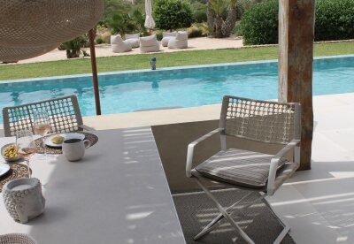H.O.C.K. Jordi Outdoor Kissen BLISS 45x45x6cm mit Biese col. 130 beige taupe