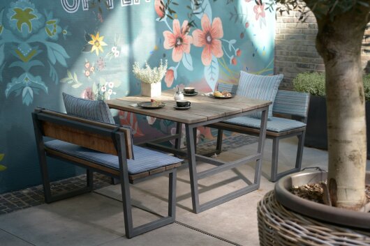 H.O.C.K. Jordi Outdoor Kissen 50x50cm mit Biese col. 644 blau