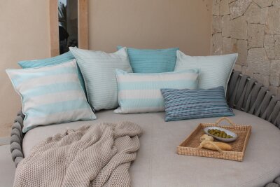 H.O.C.K. Jordi Outdoor Kissen 50x30cm col. 644 blau