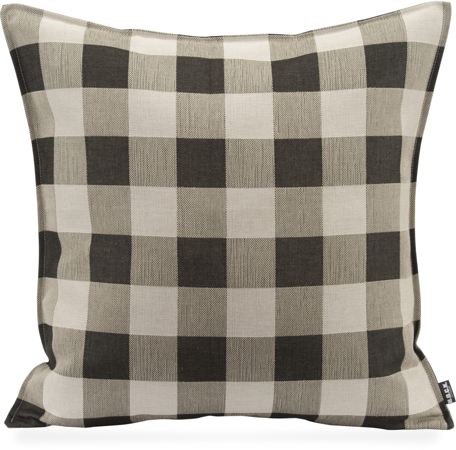 H.O.C.K. Garny Outdoor Kissen 60x60cm mit Biese kariert col. 4 schwarz