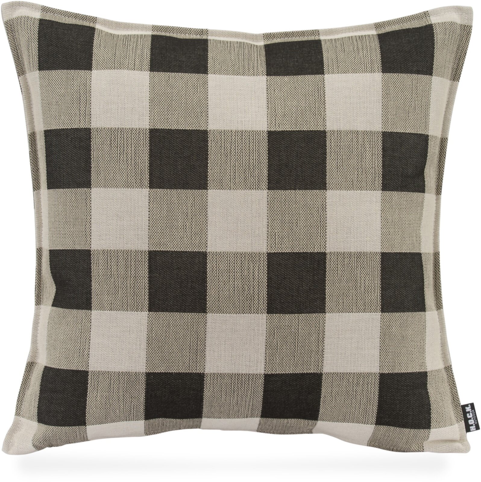 H.O.C.K. Garny Outdoor Kissen 50x50cm mit Biese kariert col. 4 schwarz