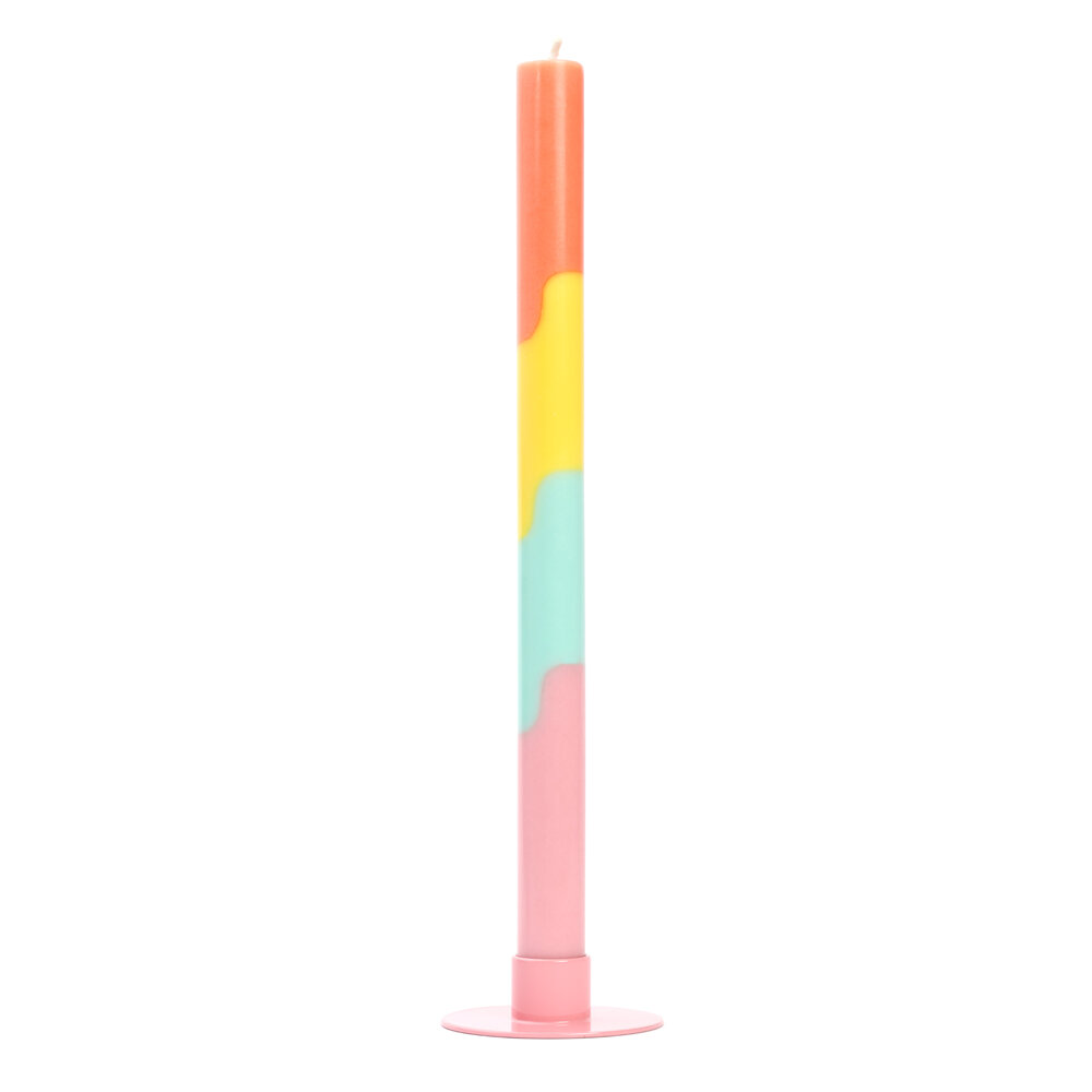 NTG Kerze schmal extralang "Lollipop" pastell rosa aqua gelb orange