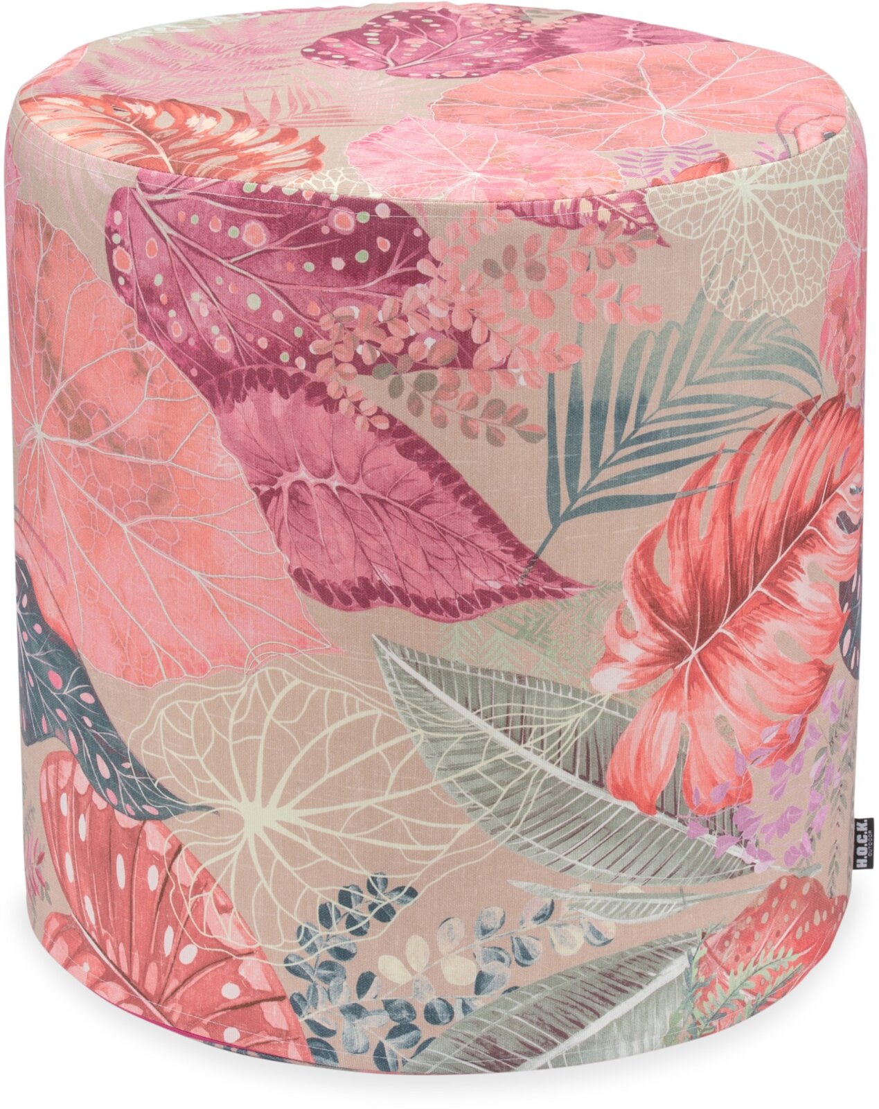 H.O.C.K. Bora Outdoor Hocker Pouf ø45x45cm rund col. 01 rosa pink floral allover