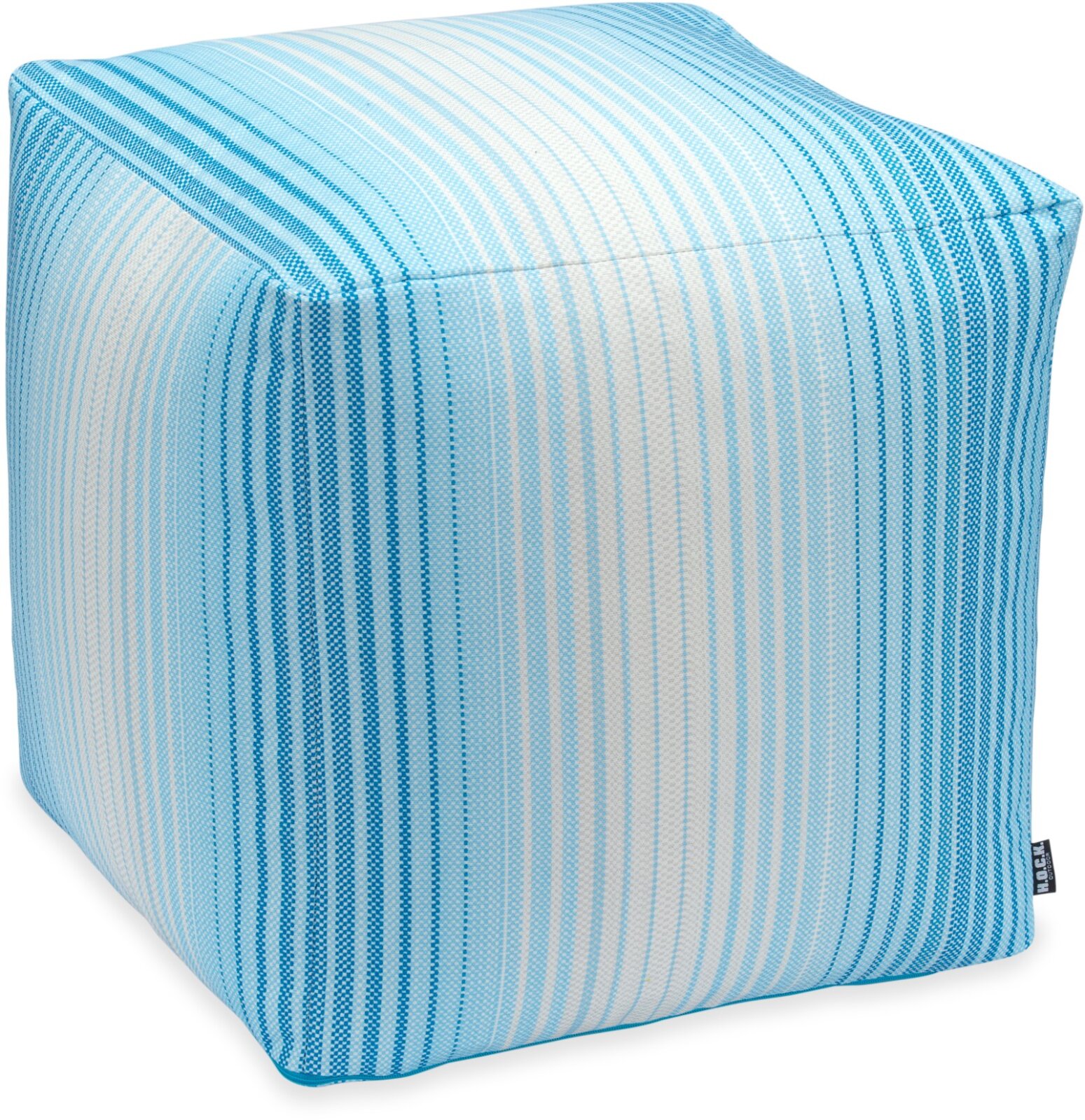 H.O.C.K. Dora Outdoor Bean Cube Pouf 40x40x40cm col. 03 navyblau hellblau Streifen