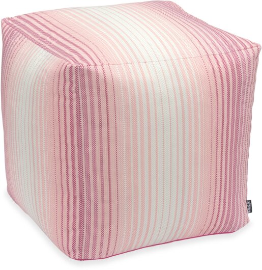 H.O.C.K. Dora Outdoor Bean Cube Pouf 40x40x40cm col. 01 rosa lila Streifen