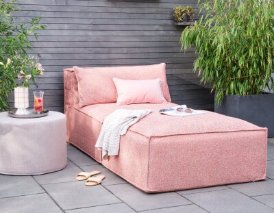 H.O.C.K. - AGORA Romy Outdoor Kissen 70x50cm mit Biese col. 20088 coral hellgrau kleingemustert