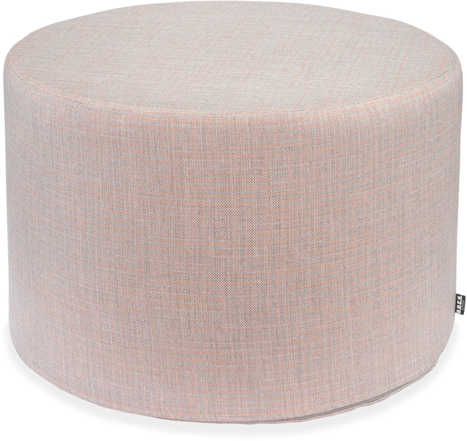 H.O.C.K. - AGORA Romy Outdoor Hocker rund ø60x40cm col. 20088 coral hellgrau kleingemustert