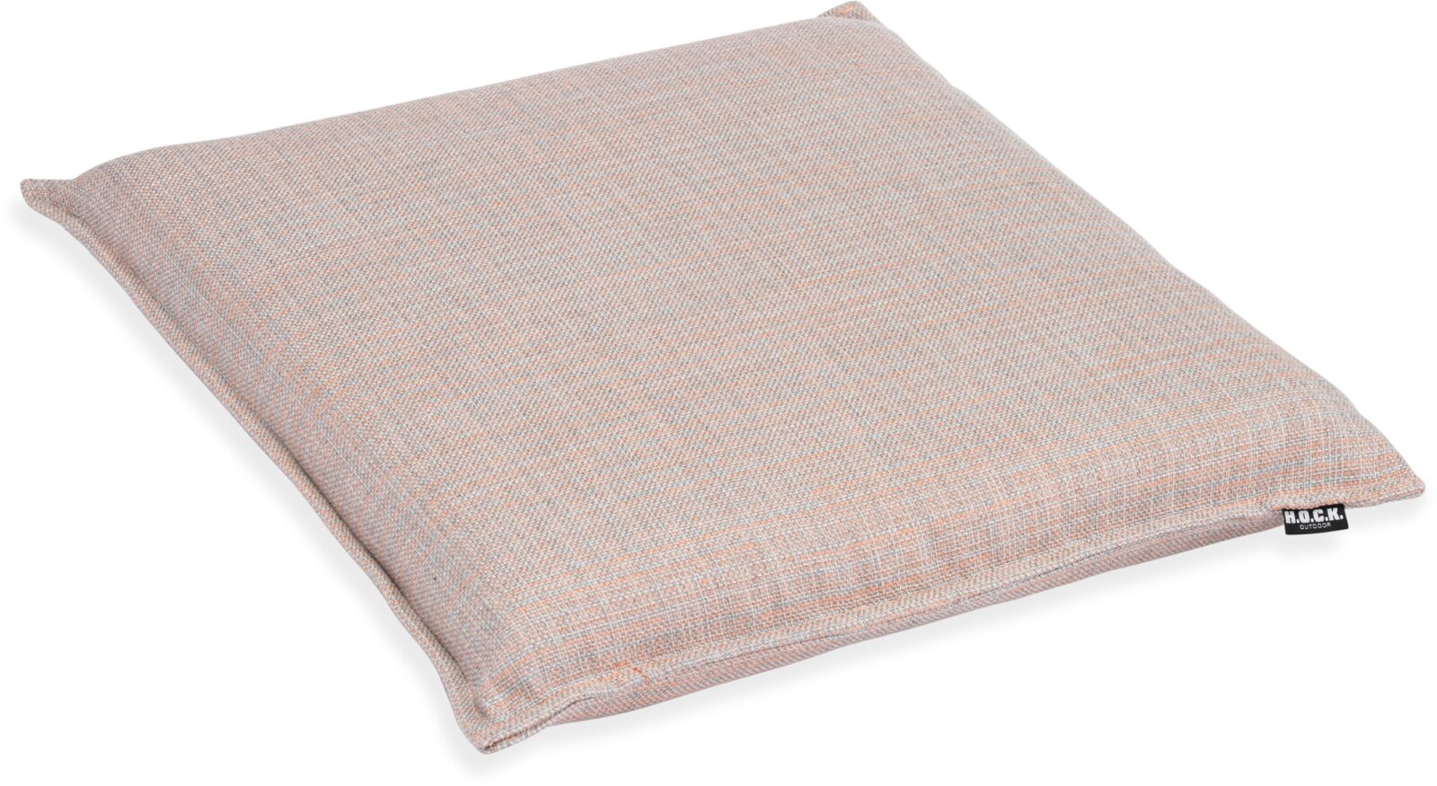 H.O.C.K. - AGORA Romy Outdoor Sitzkissen BLISS 45x45x6cm mit Biese col. 20088 coral hellgrau kleingemustert