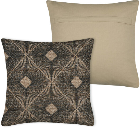 STF Dekokissen Wendekissen im Boho-Look  40x40cm anthrazit geometrisch aus Jute