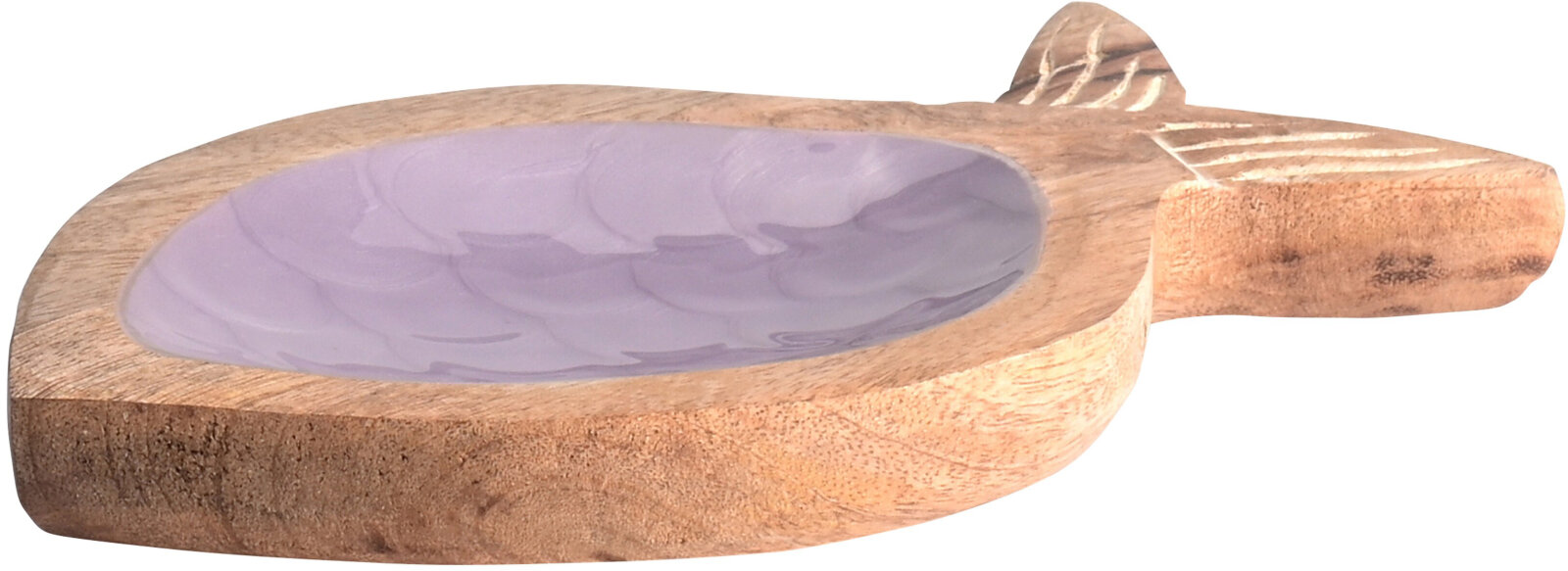 GIFTY Tablett aus Mangoholz Fischform flieder ca. 20x2x12,7cm klein