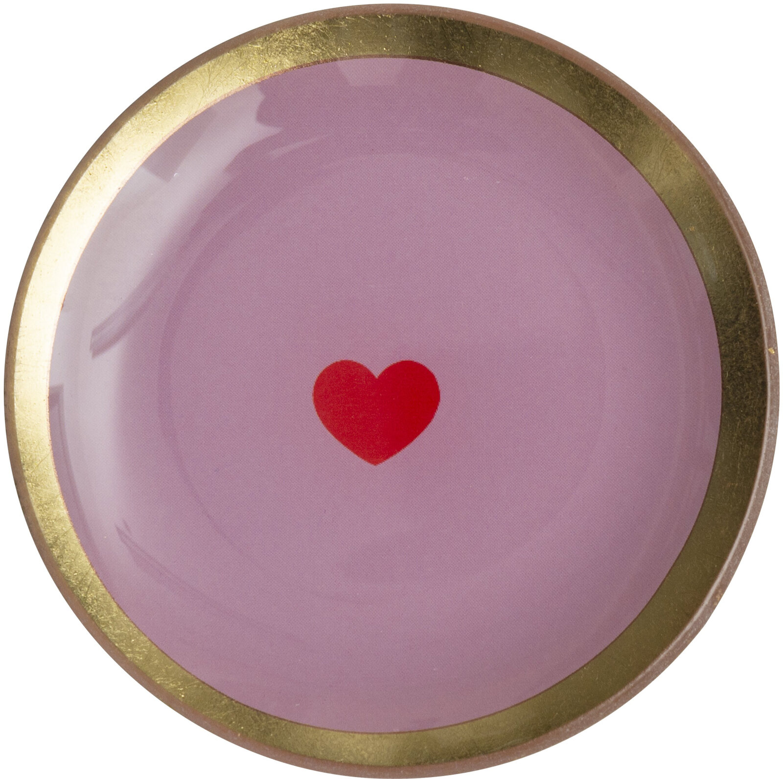 GIFTY Glasteller rund S / Herz rosa flieder ca. 10x0,8x10cm