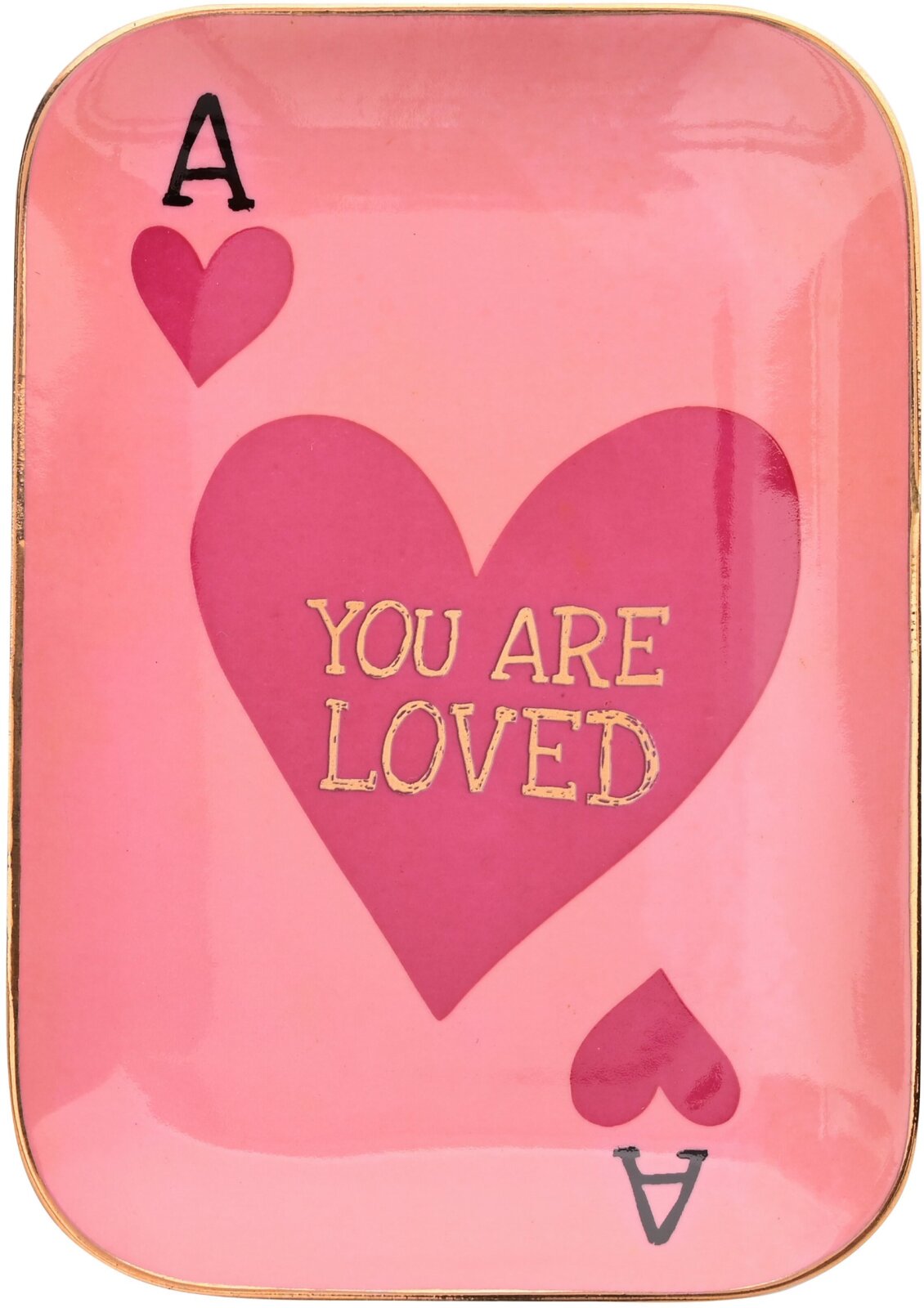 GIFTY Dekoteller aus Portzellan eckig M / You are loved ca. 15,5x2x10,5cm