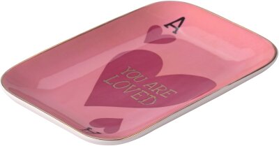 GIFTY Dekoteller aus Portzellan eckig M / You are loved ca. 15,5x2x10,5cm