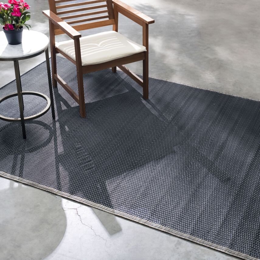 H.O.C.K. Outdoor Teppich Cancun Wendeteppich 180x270cm Sand & Black gestreift