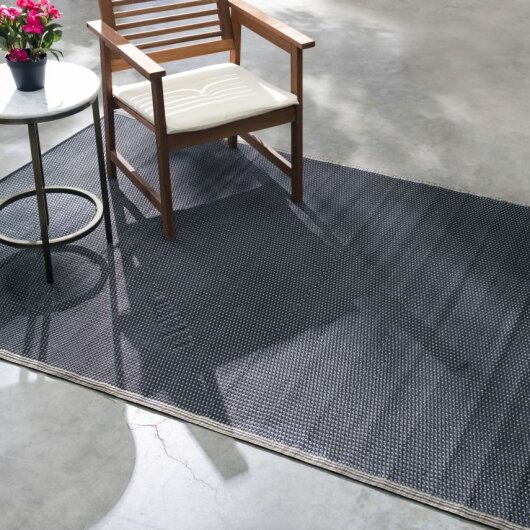 H.O.C.K. Outdoor Teppich Cancun Wendeteppich 180x270cm Sand & Black gestreift