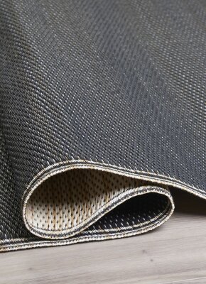 H.O.C.K. Outdoor Teppich Cancun Wendeteppich 180x270cm Sand & Black gestreift