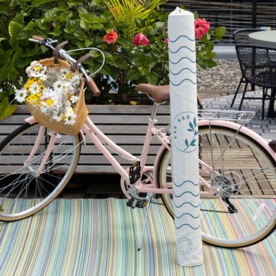 H.O.C.K. Outdoor Teppich Cancun Wendeteppich 150x240cm Hellblau & Dunkelblau gestreift