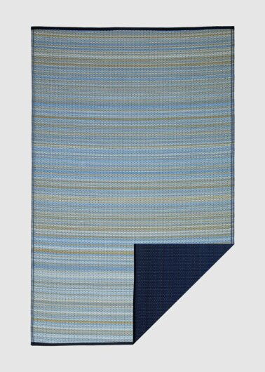 H.O.C.K. Outdoor Teppich Cancun Wendeteppich 180x270cm Hellblau & Dunkelblau gestreift