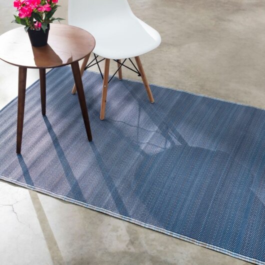 H.O.C.K. Outdoor Teppich Cancun Wendeteppich 180x270cm Hellblau & Dunkelblau gestreift