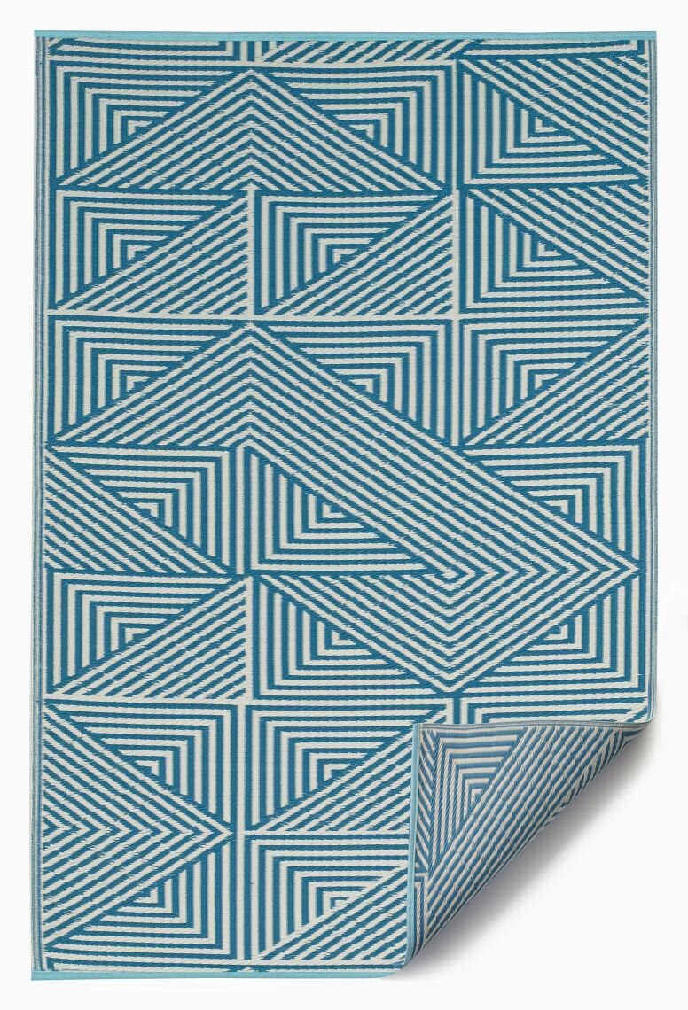H.O.C.K. Outdoor Teppich Tokyo Türkis geometrisch 150x240cm