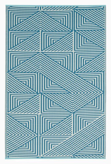 H.O.C.K. Outdoor Teppich Tokyo Türkis geometrisch 150x240cm