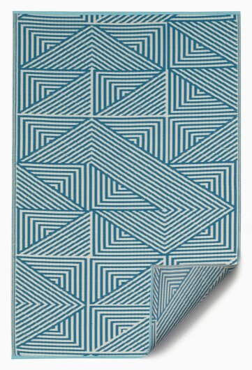 H.O.C.K. Outdoor Teppich Tokyo Türkis geometrisch 150x240cm