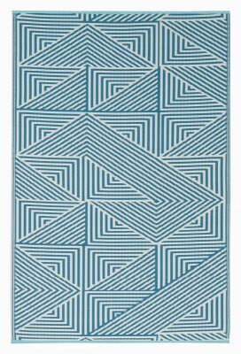H.O.C.K. Outdoor Teppich Tokyo Türkis geometrisch 150x240cm