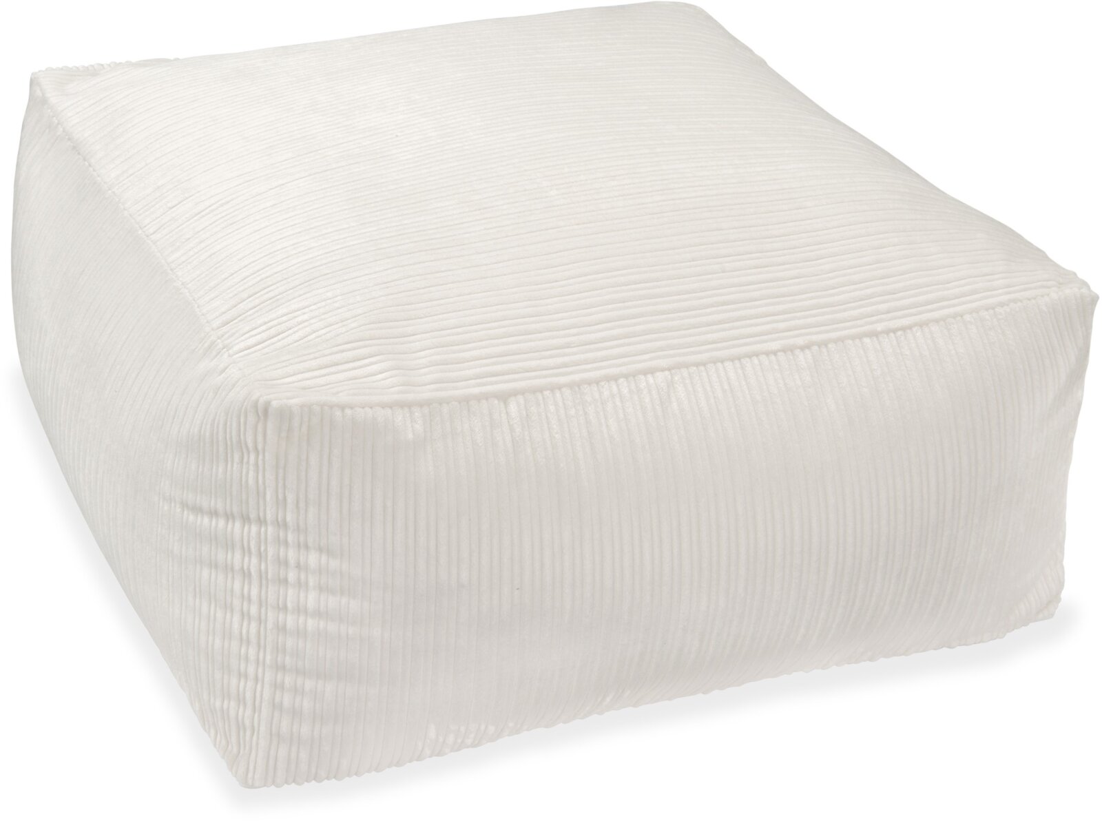 H.O.C.K. Precious Cord Loungehocker 90x90x40cm Cordsamt ecru weiß col. 001