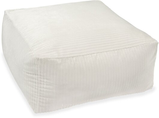 H.O.C.K. Precious Cord Loungehocker 90x90x40cm Cordsamt ecru weiß col. 001