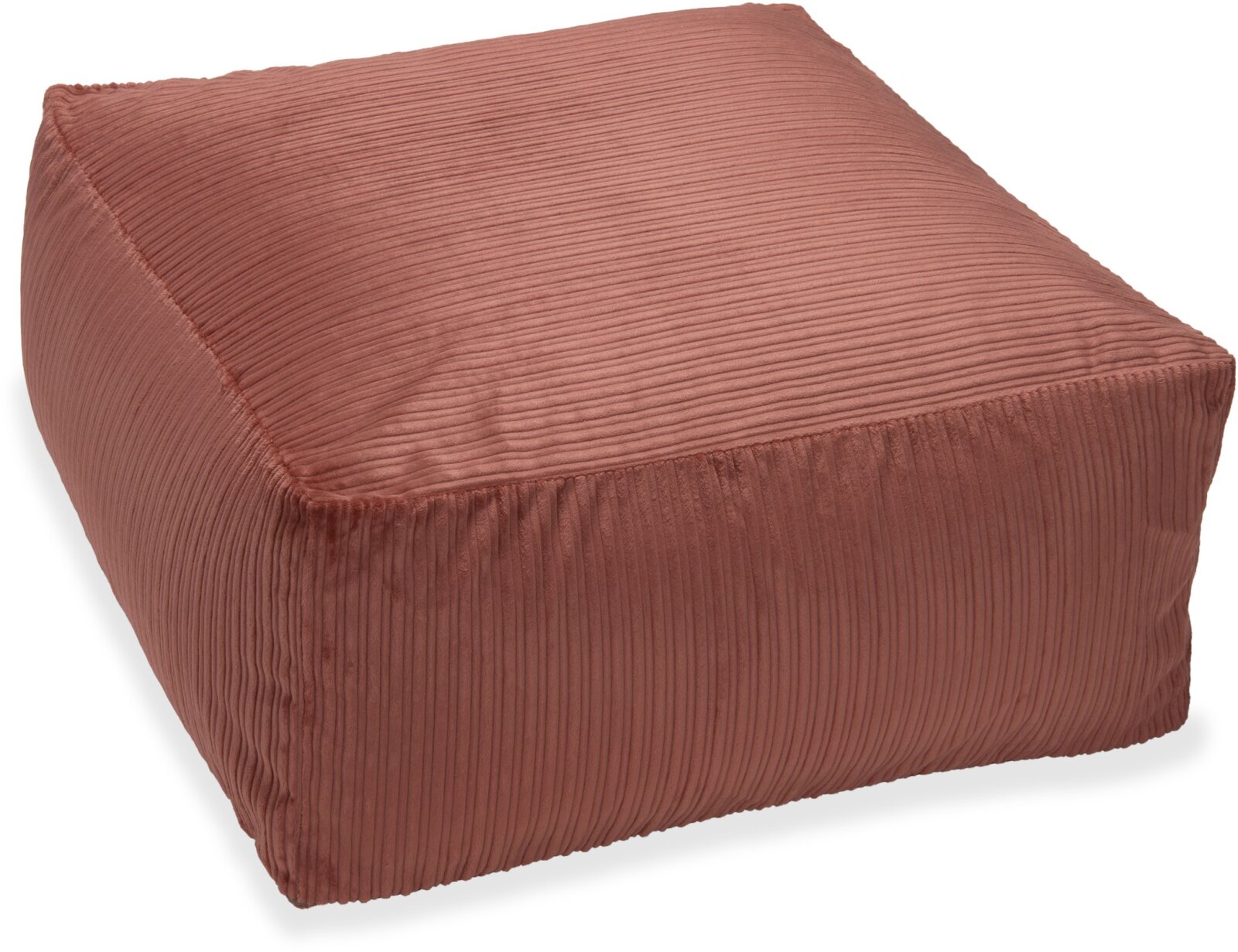 H.O.C.K. Precious Cord Loungehocker 90x90x40cm Cordsamt altrosa col. 615