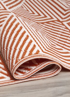 H.O.C.K. Outdoor Teppich Tokyo Burnt Orange geometrisch 150x240cm