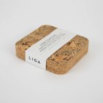 LIGA Untersetzer aus Kork 4er Set Quadrat 9 x 9 x 0,5cm