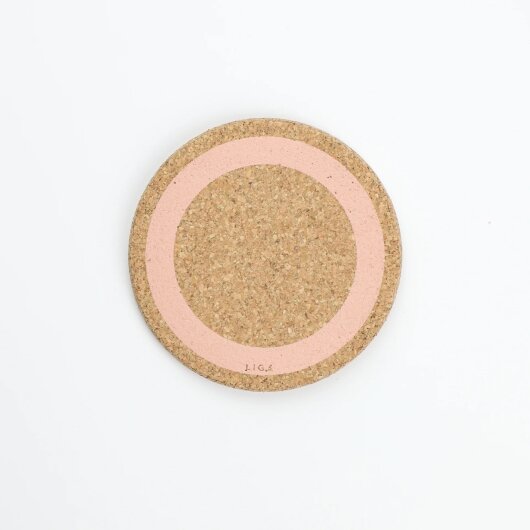 LIGA Untersetzer aus Kork 4er Set rund handbedruckt Earth Rose 10 x 1cm