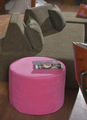 H.O.C.K. Versatil Hocker rund Pouf ø60x40cm Uni pink col. 28