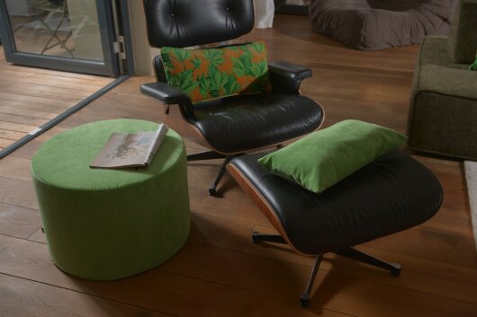 H.O.C.K. Versatil Hocker rund Pouf ø60x40cm Uni esmerald green col. 50