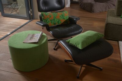 H.O.C.K. Versatil Hocker rund Pouf ø60x40cm Uni esmerald green col. 50