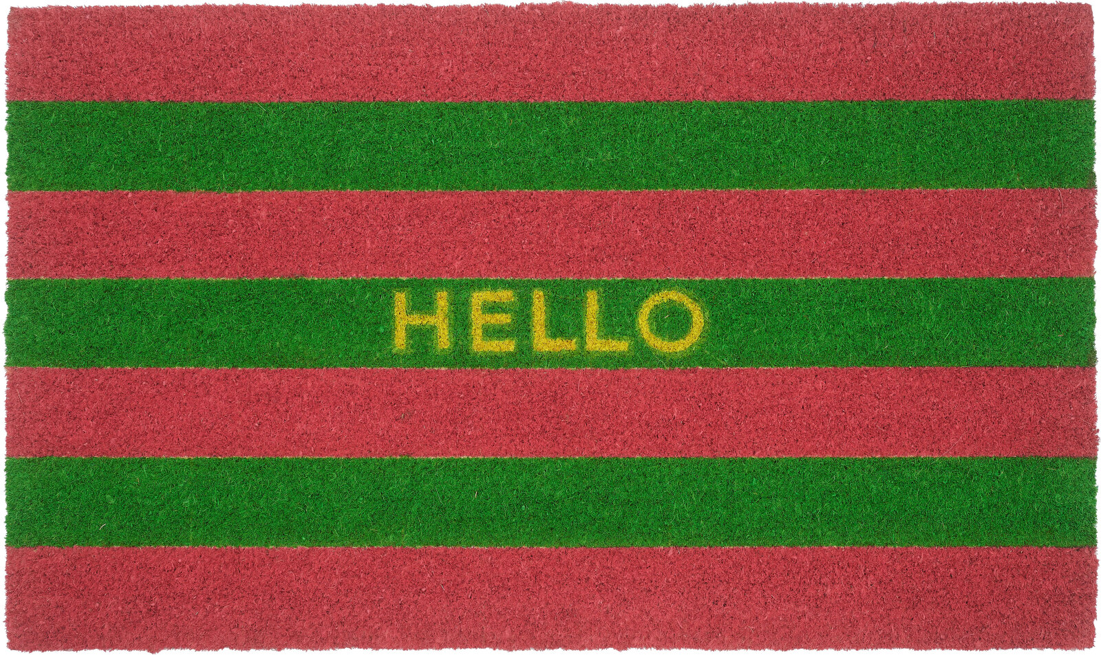 GIFTY Fußmatte HELLO gestreift grün / pink ca. 45x75cm
