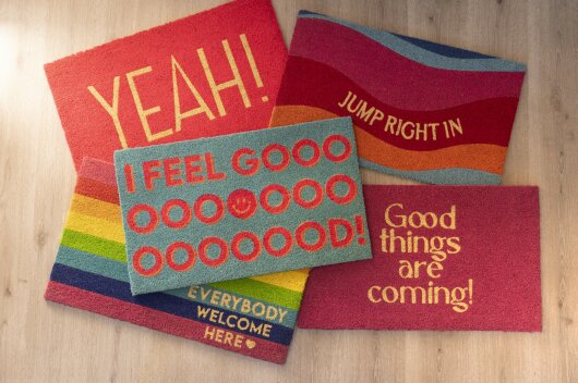 GIFTY Fußmatte I FEEL GOOD! türkis ca. 45x75cm